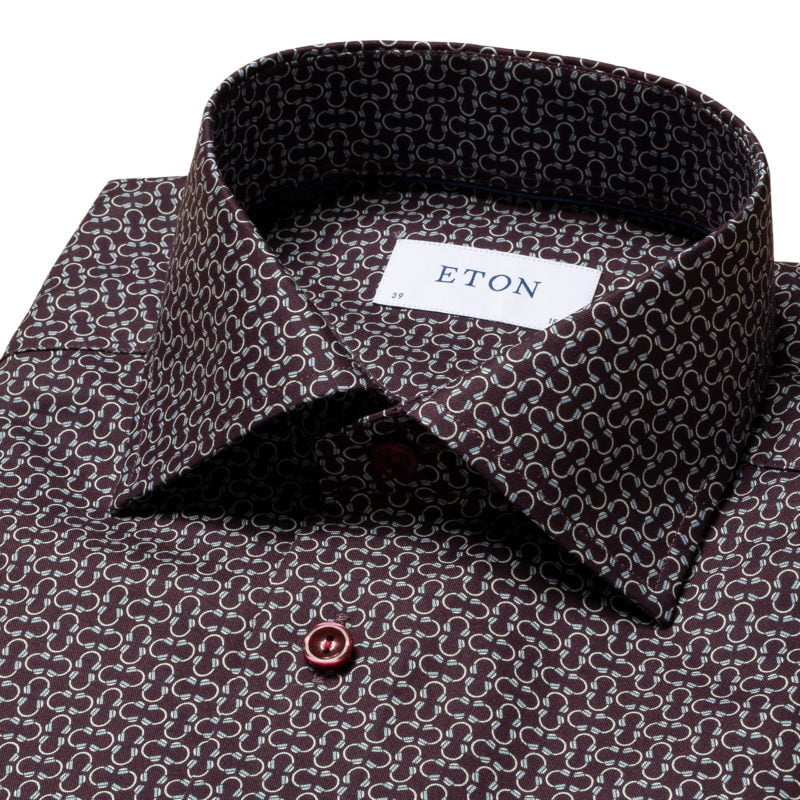 eton shirts purple limited edition geometric signature twill shirt
