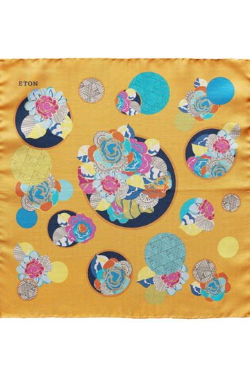 eton shirts yellow japanese inspired print silk pocket square (copy)