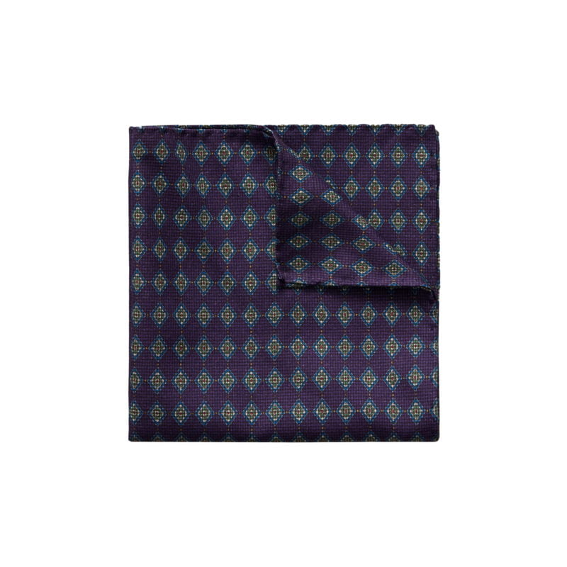 eton shirts purple silk geometric print pocket square (copy)