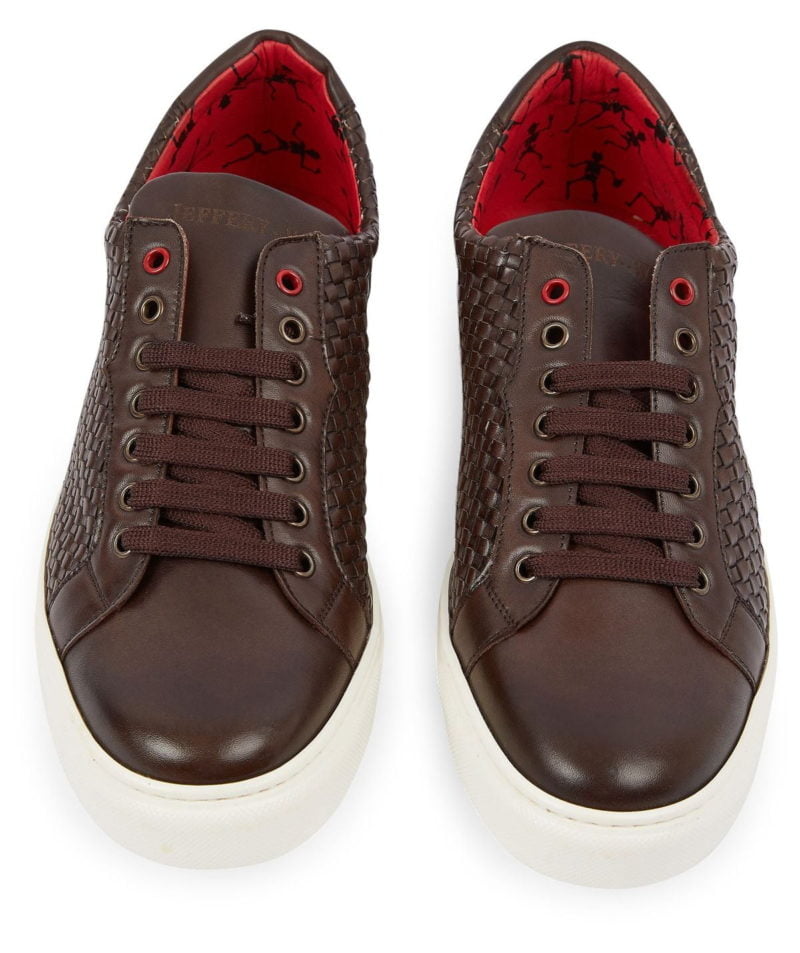 jeffery west muse dark brown woven leather shoe (copy)