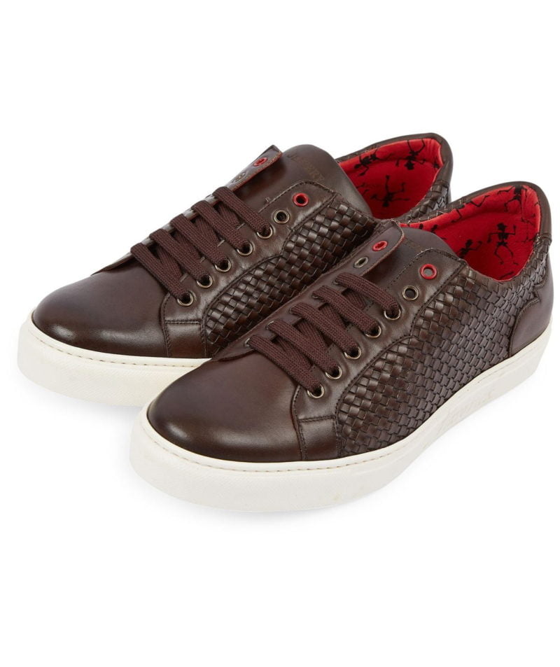 jeffery west muse dark brown woven leather shoe (copy)