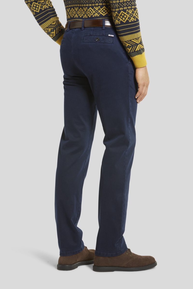 meyer trousers navy blue new york super stretch double dye cotton chinos