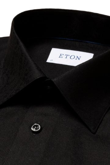 eton shirts black limited edition paisley jaquard print shirt