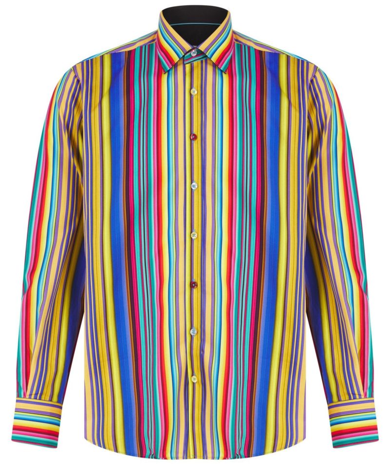 claudio lugli rainbow solid stripes shirt