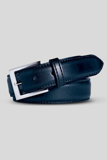 meyer trousers blue leather belt