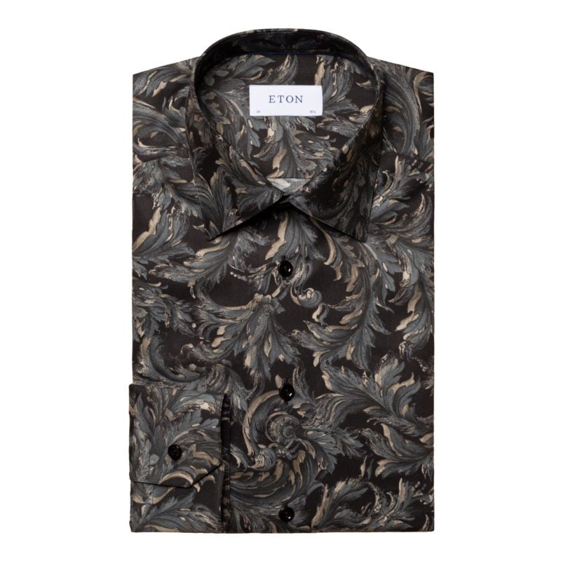 eton shirts dark blue limited edition floral print with 3d effect