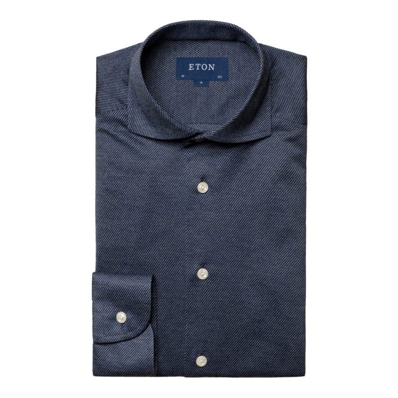 eton shirts navy blue king knit shirt
