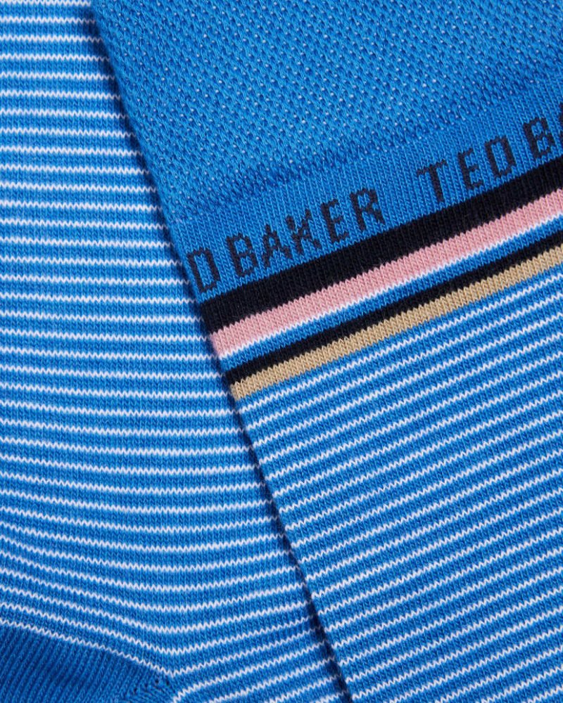 ted baker london finestr blue fine striped sock