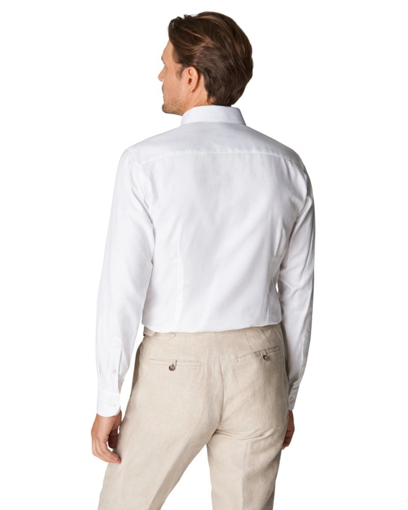 eton shirts white cotton lyocell stretch shirt
