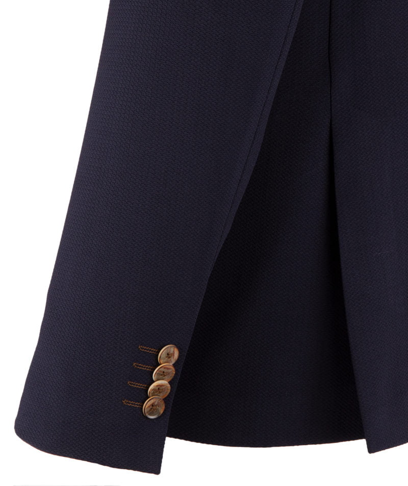 guide london navy blue textured smart blazer