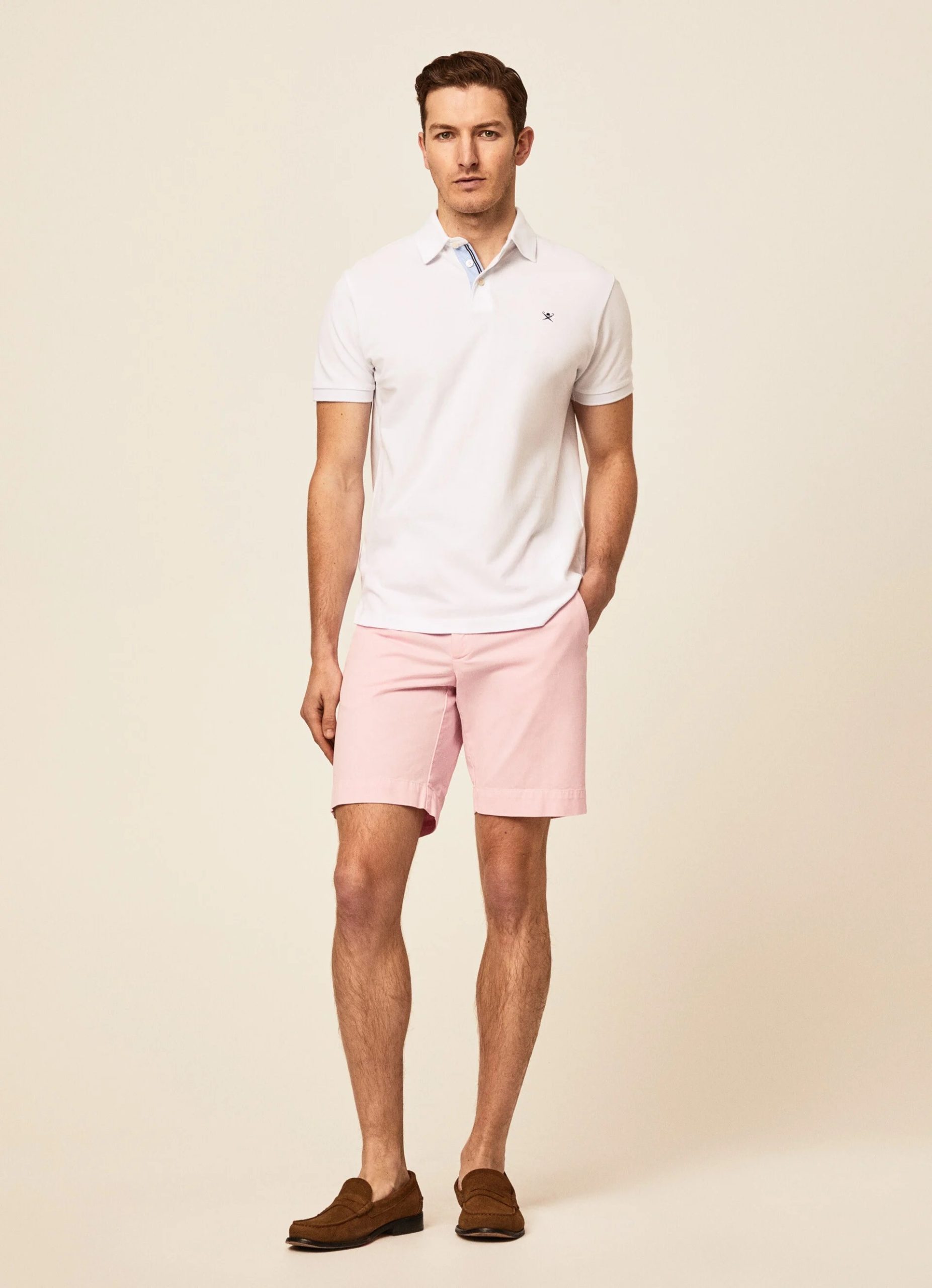 hackett london light pink kensington shorts
