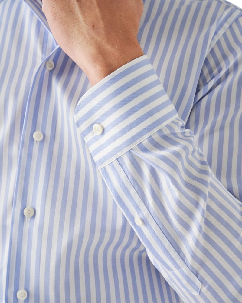 eton shirts light blue bengal striped signature twill shirt