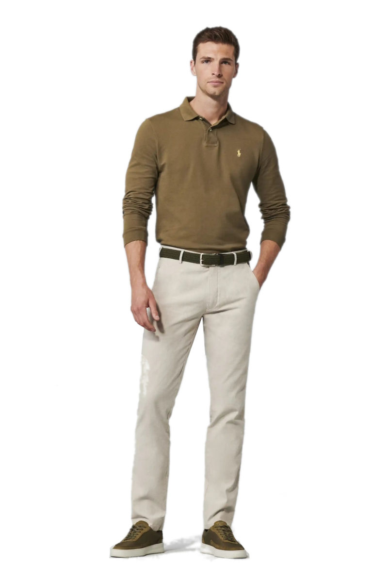 meyer trousers bonn beige cotton and linen mix stretch chino