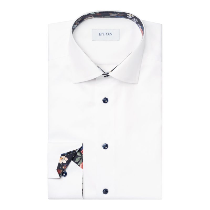 eton shirts white signature twill shirt with contrast details