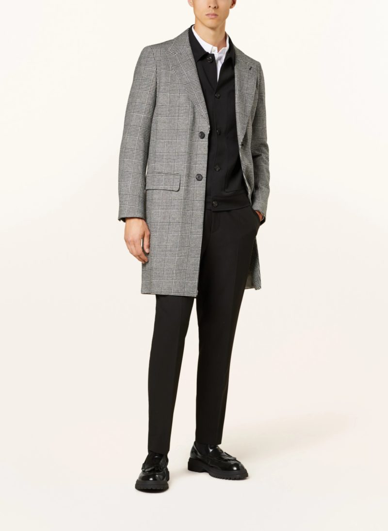 ted baker london raydash grey wool blend check overcoat