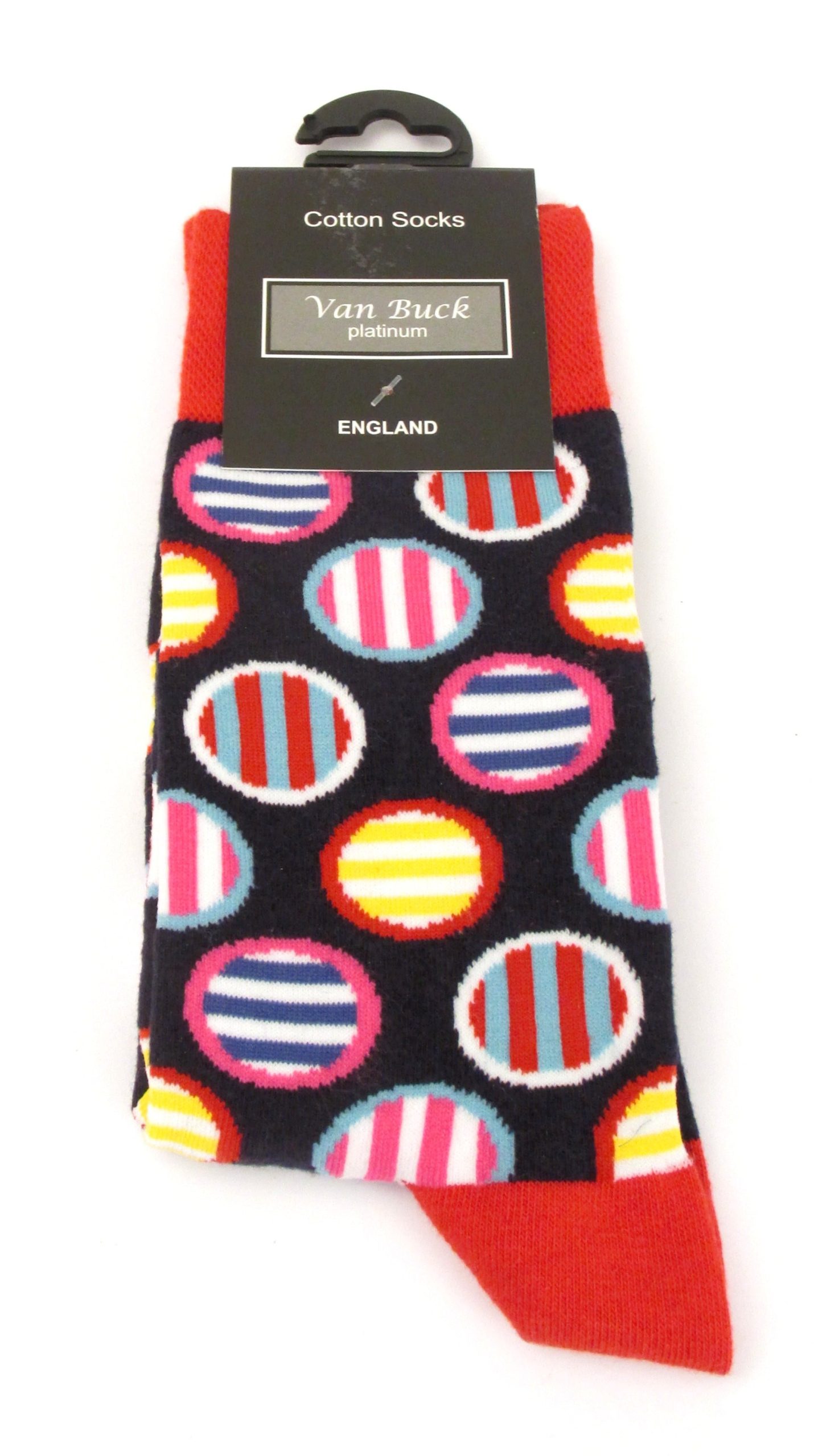 van buck limited edition red circle stripe socks