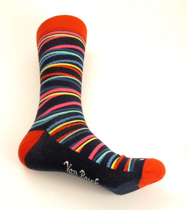 van buck limited edition multi coloured stripe socks