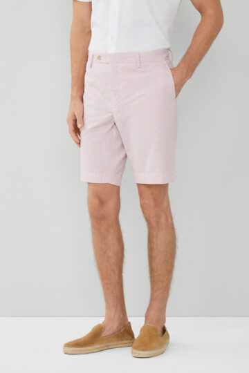 hackett london slim fit light pink striped kensington shorts