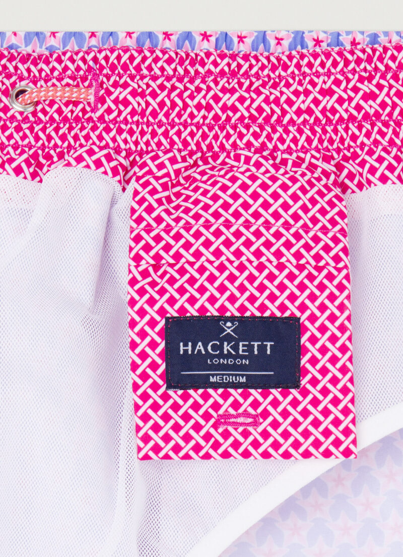 hackett london pink & blue floral swim shorts